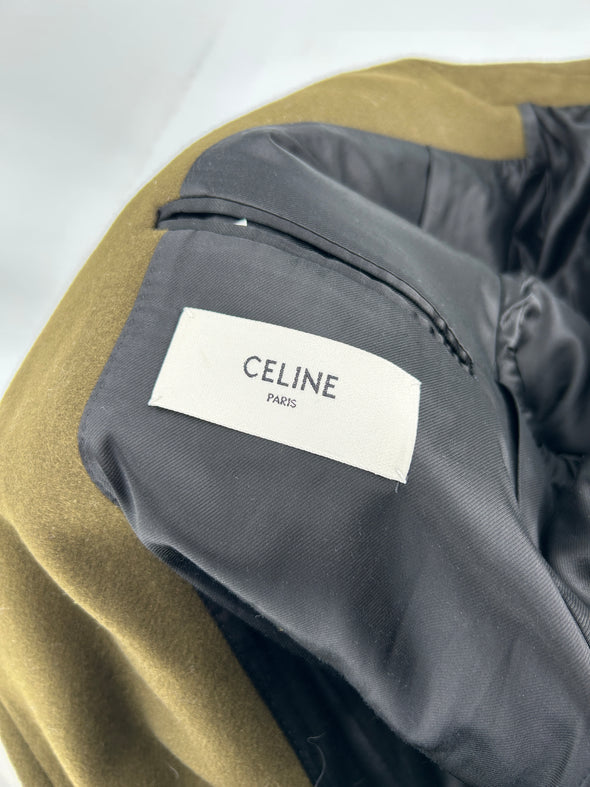 Manteau long en laine kaki