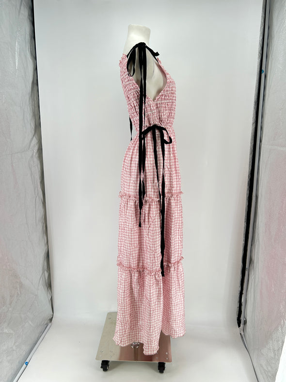 Robe rose "Shibori"