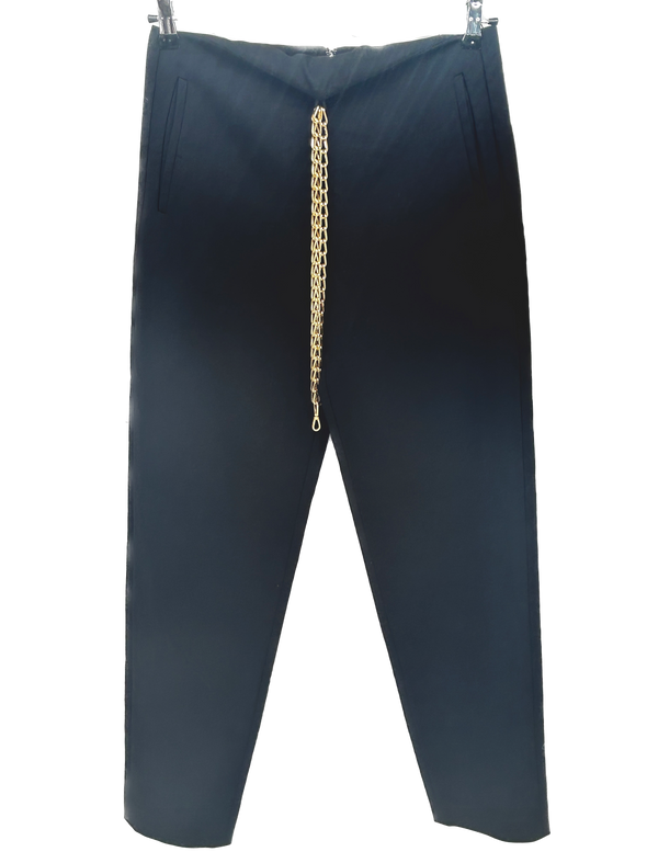 Pantalon noir droit en laine