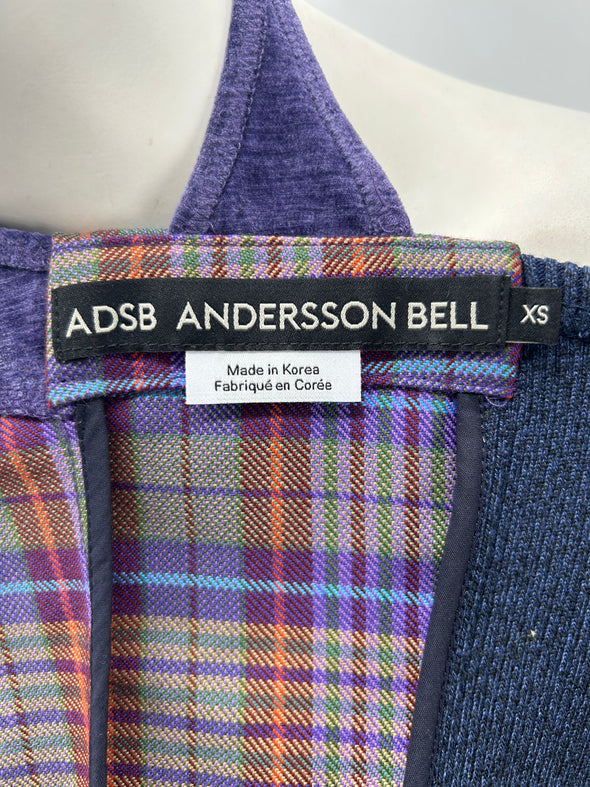 Bustier violet et bleu multi-matière