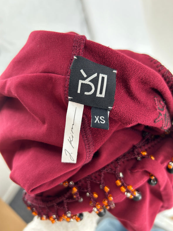 Sweat à capuche bordeaux