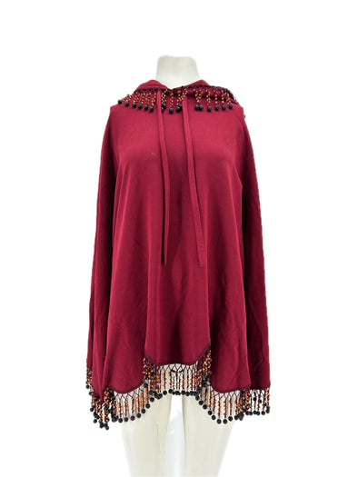 Sweat à capuche bordeaux