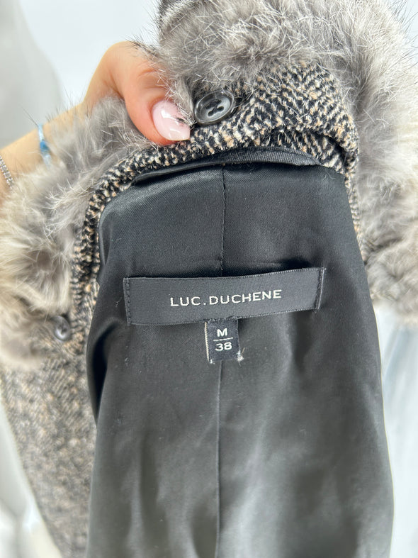 Manteau en laine et fourrure