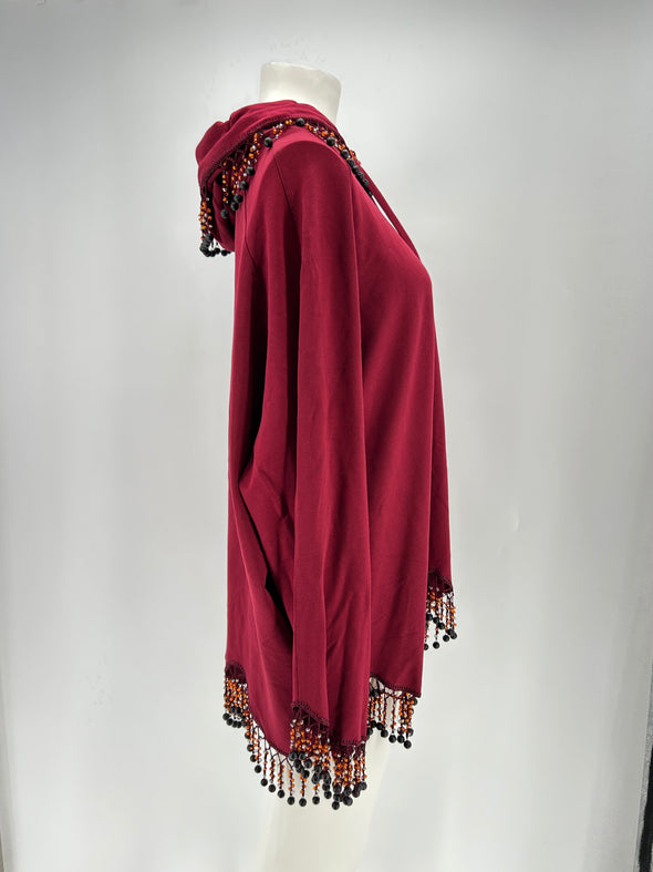 Sweat à capuche bordeaux