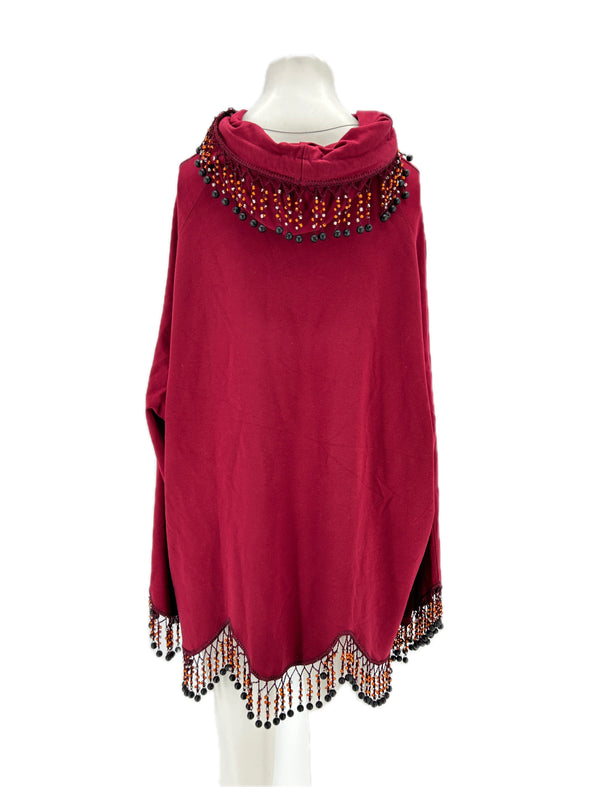 Sweat à capuche bordeaux