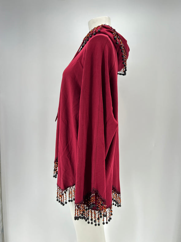 Sweat à capuche bordeaux