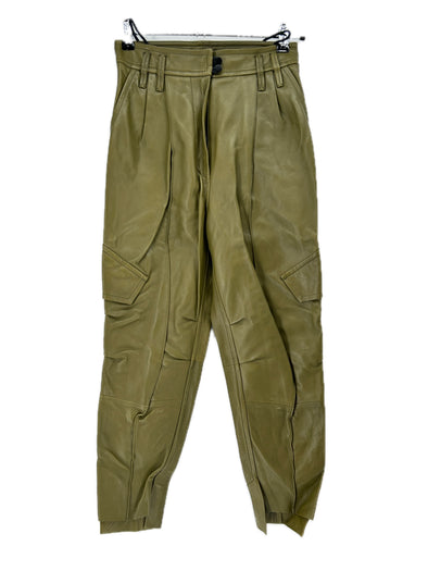 Pantalon en cuir kaki