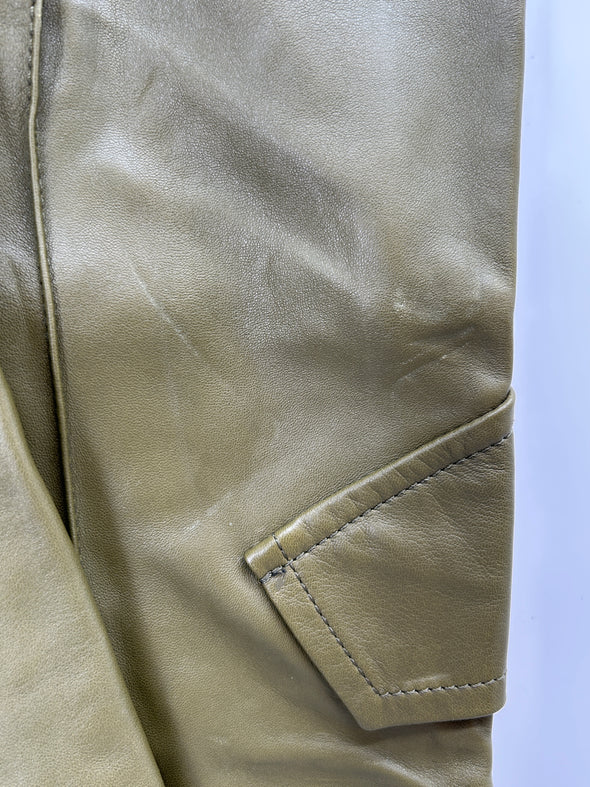 Pantalon en cuir kaki