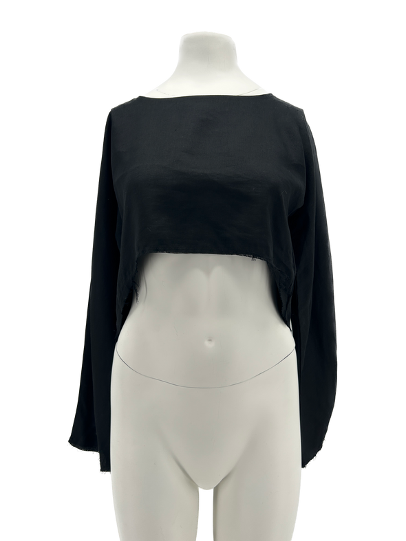 Top court noir à manches longues