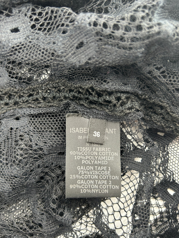 Blouse noire transparente en coton