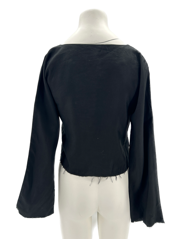 Top court noir à manches longues