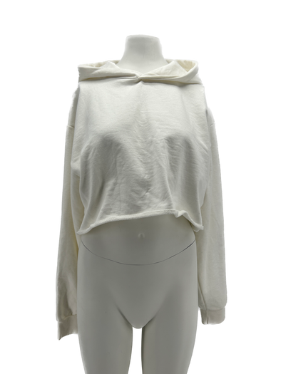 Sweat blanc à capuche