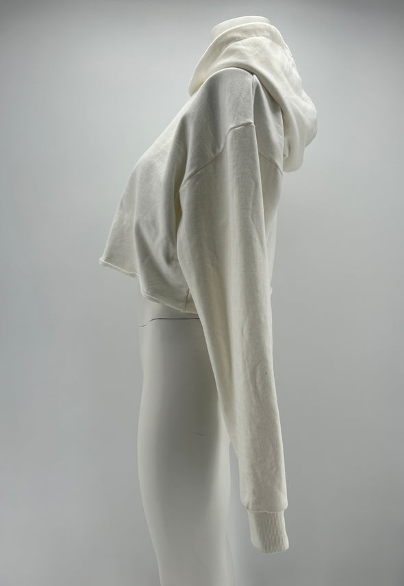 Sweat blanc à capuche