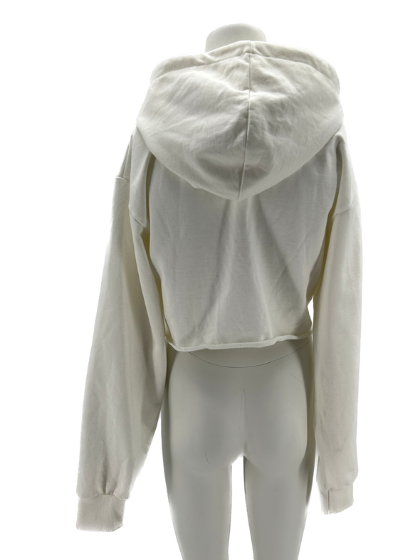 Sweat blanc à capuche