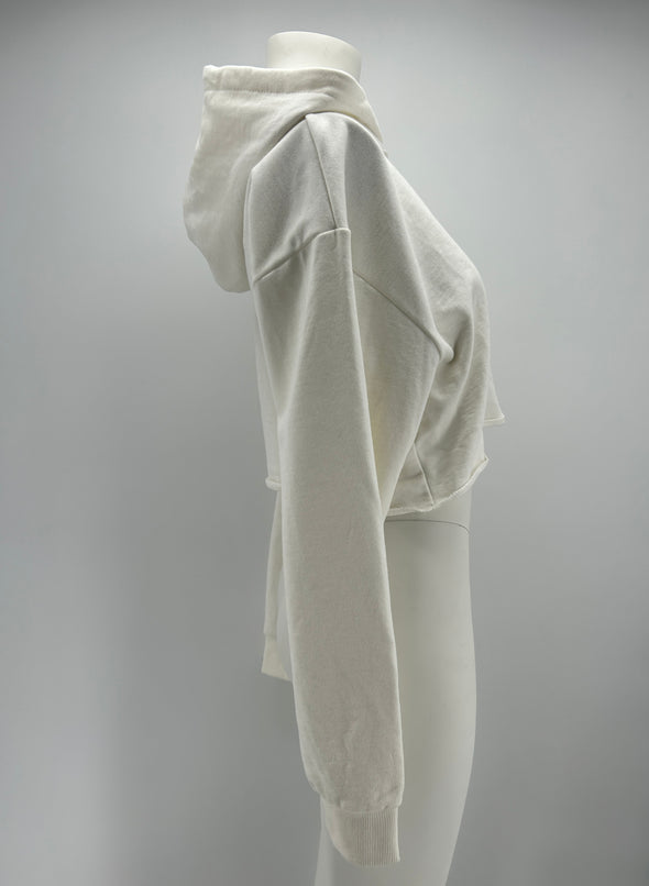 Sweat blanc à capuche