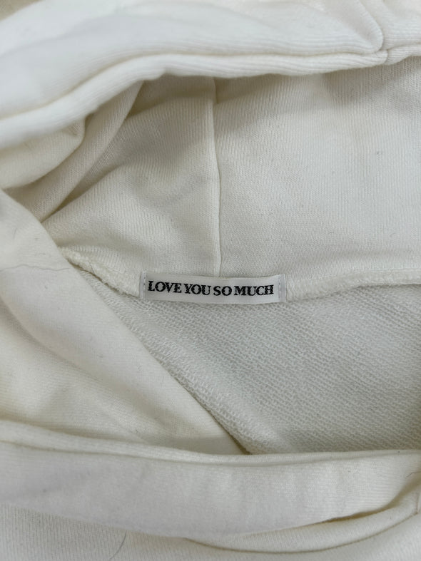 Sweat blanc à capuche