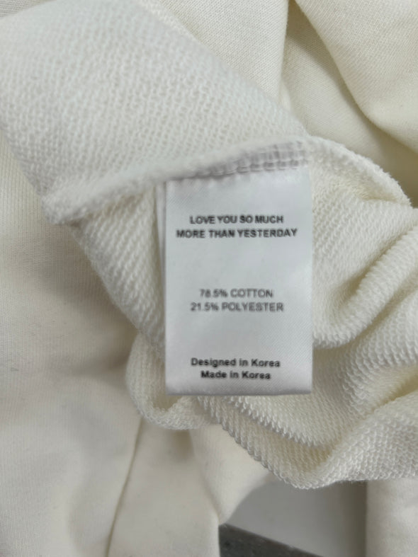 Sweat blanc à capuche