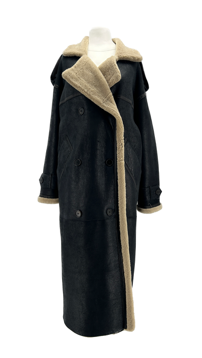 Manteau oversize en peau lainée