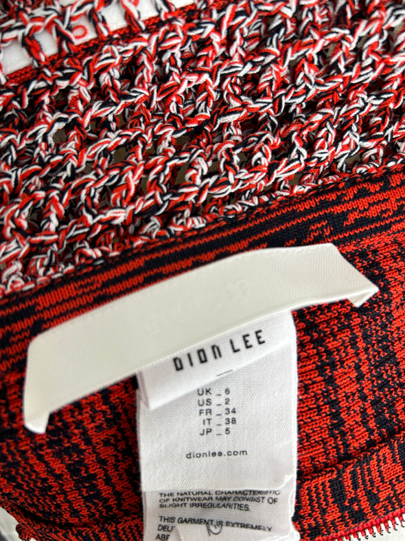 Bustier ajouré rouge et noir