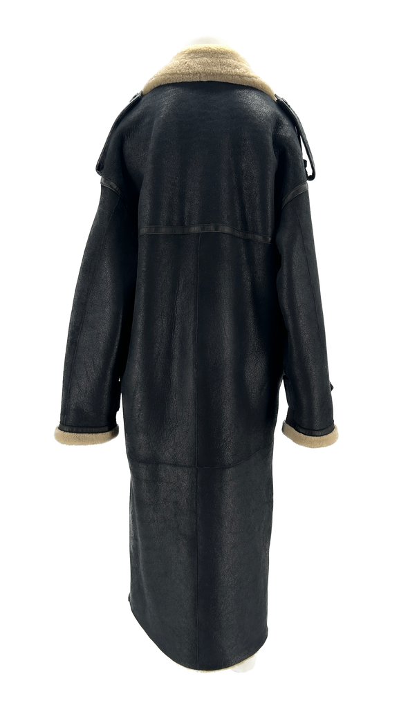 Manteau oversize en peau lainée