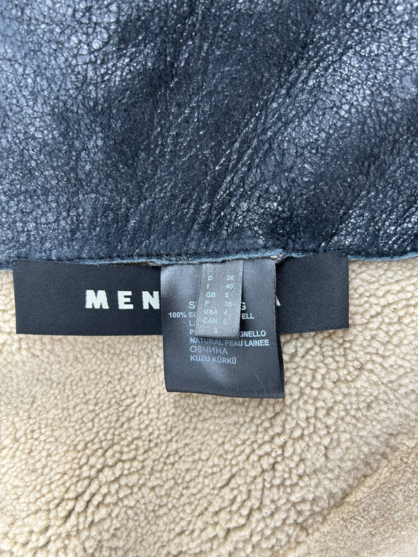 Manteau oversize en peau lainée