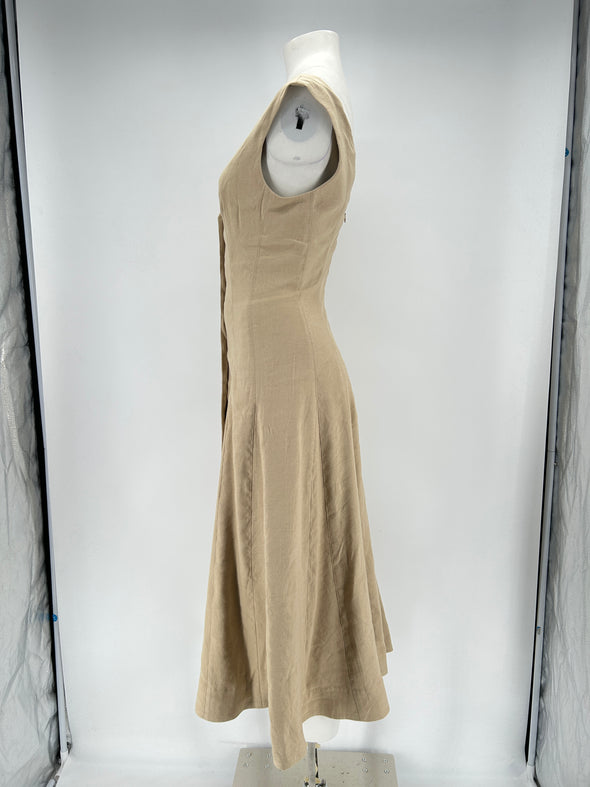 Robe en lin beige