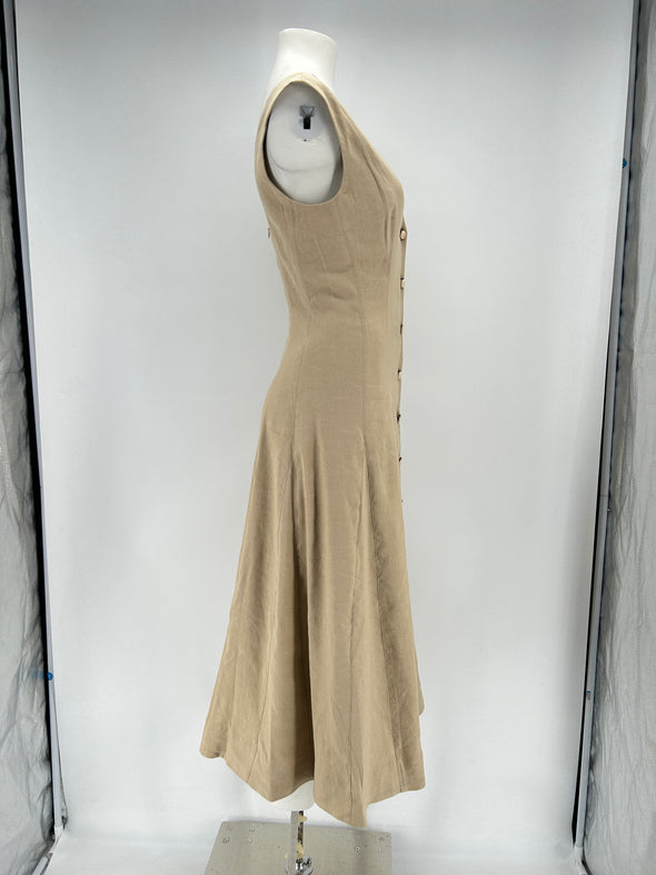 Robe en lin beige