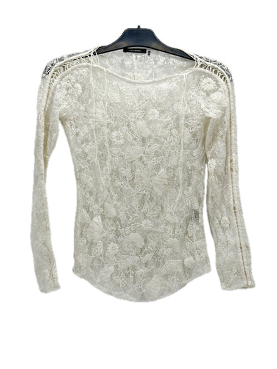 Top en dentelle blanche