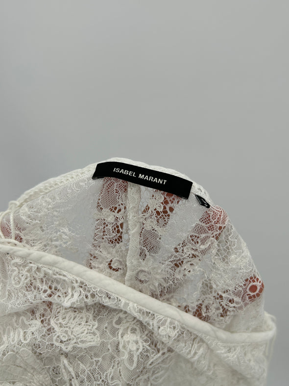 Top en dentelle blanche
