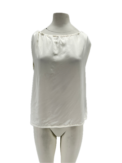 Top satiné blanc