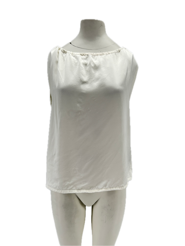 Top satiné blanc