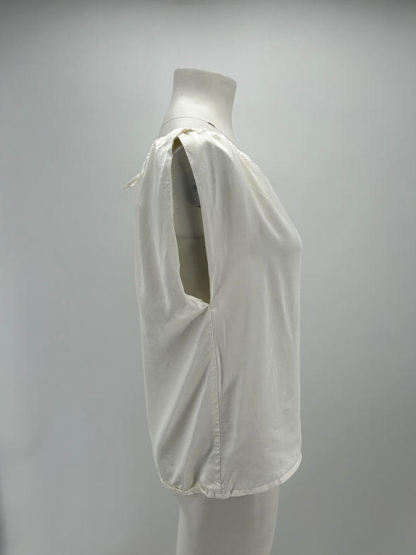 Top satiné blanc