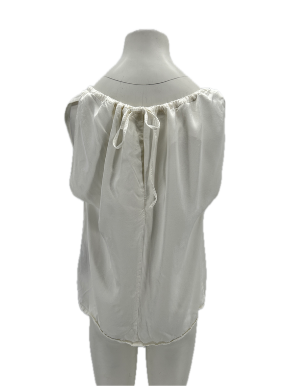 Top satiné blanc