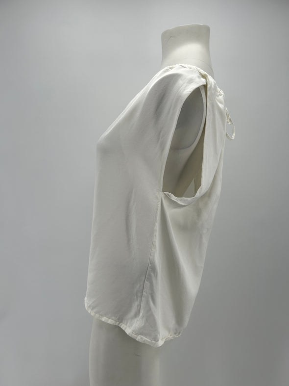 Top satiné blanc