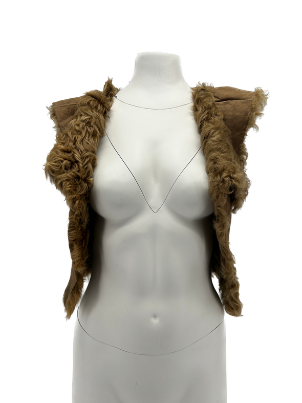 Gilet marron en fourrure