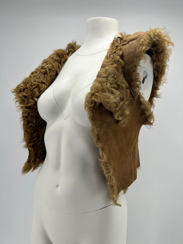 Gilet marron en fourrure