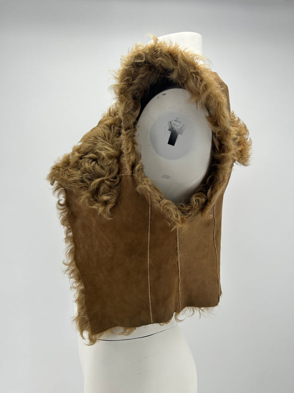 Gilet marron en fourrure