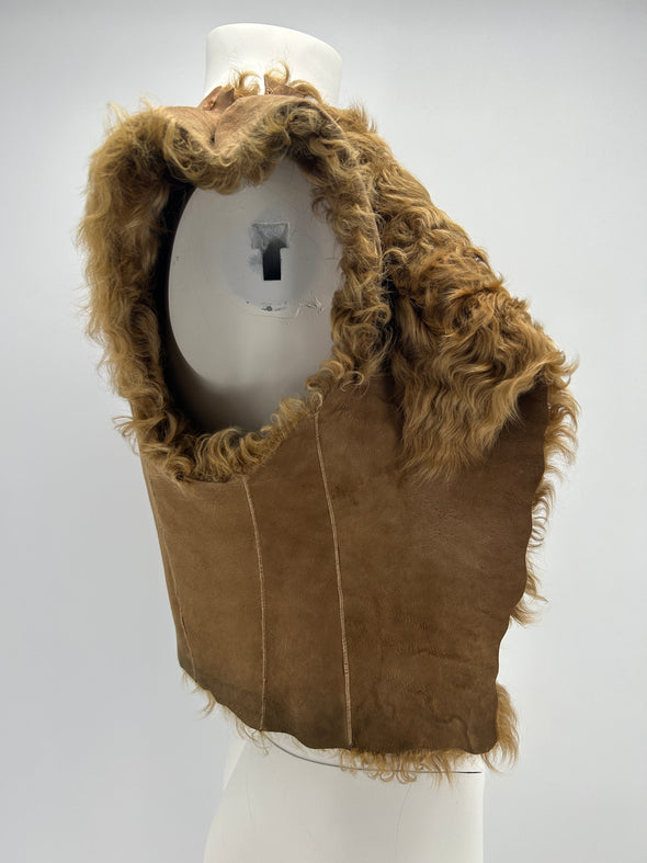 Gilet marron en fourrure