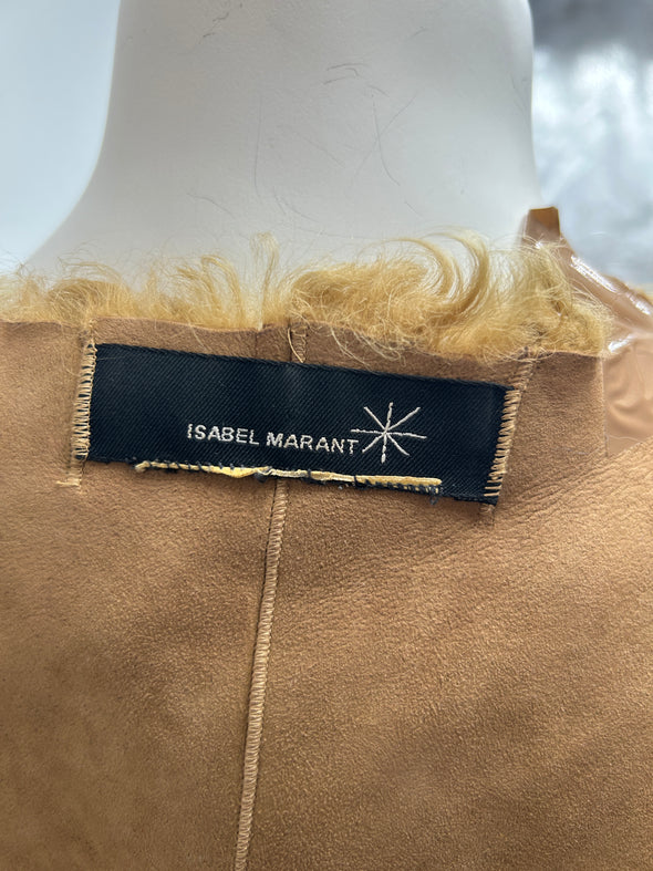 Gilet marron en fourrure