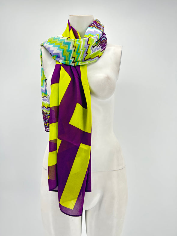 Foulard violet et vert