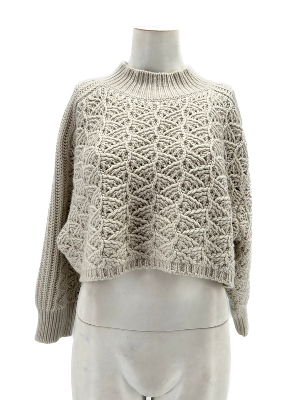 Pull crème en laine