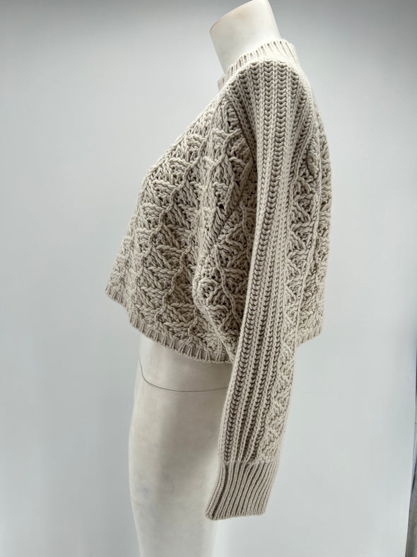 Pull crème en laine