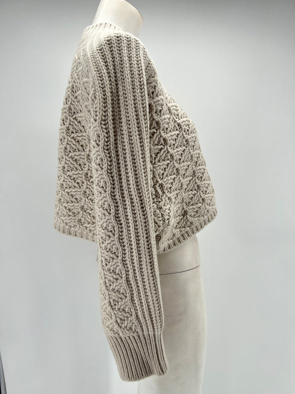 Pull crème en laine