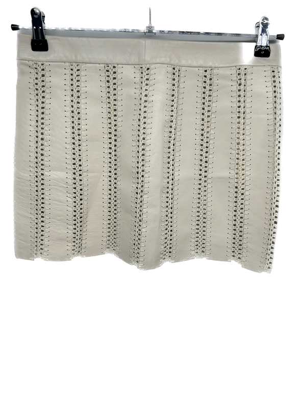 Jupe blanche en cuir "Elaine"