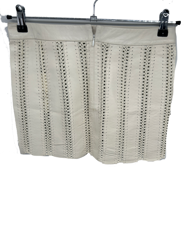Jupe blanche en cuir "Elaine"