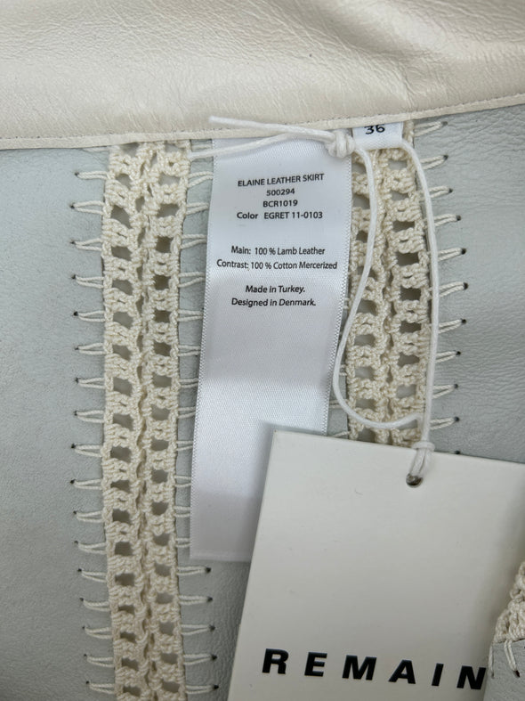 Jupe blanche en cuir "Elaine"