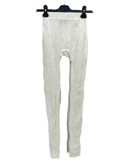 Legging blanc en dentelle
