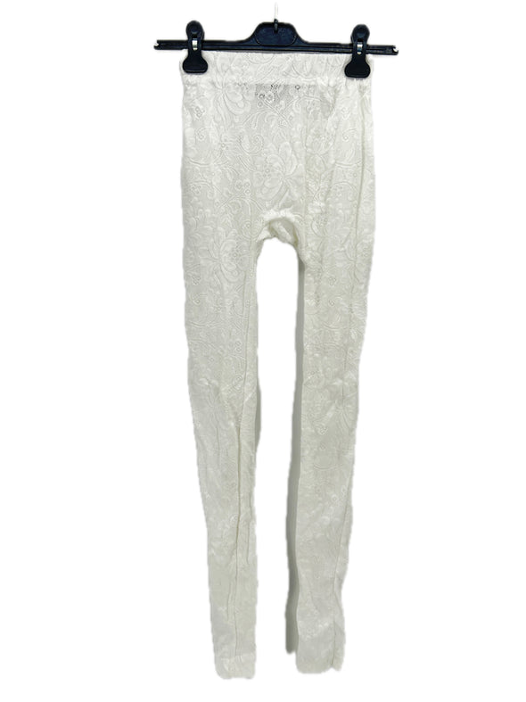 Legging blanc en dentelle