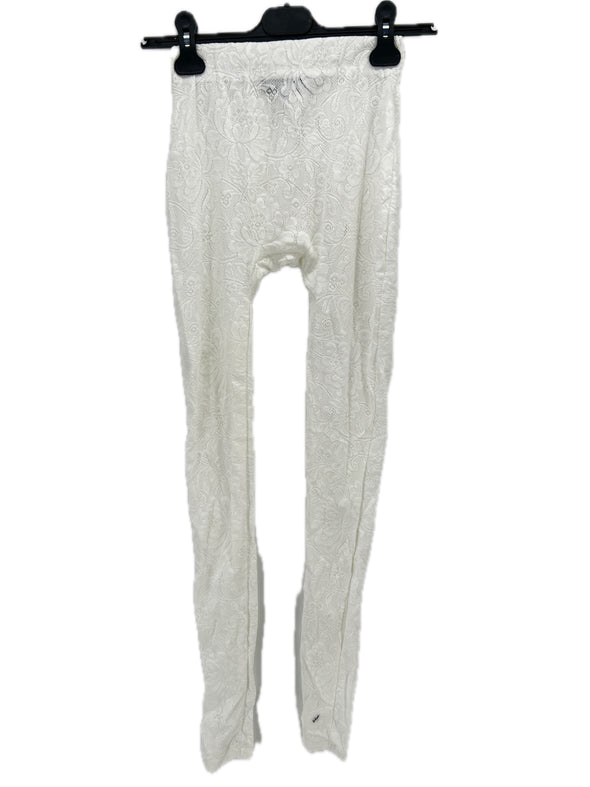 Legging blanc en dentelle