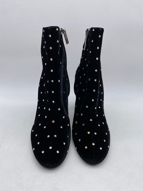 Boots en velours et strass